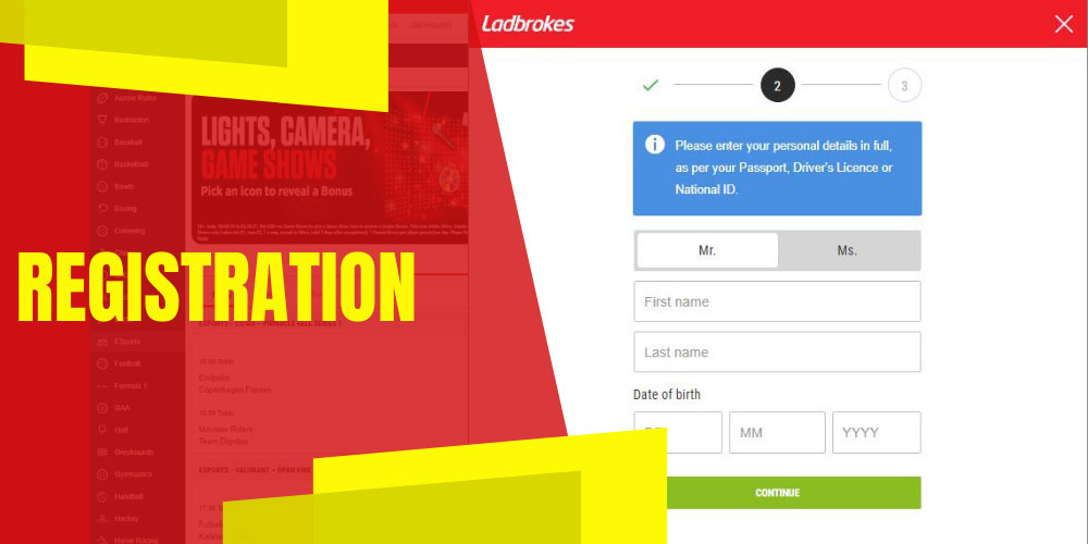 Ladbrokes registration process